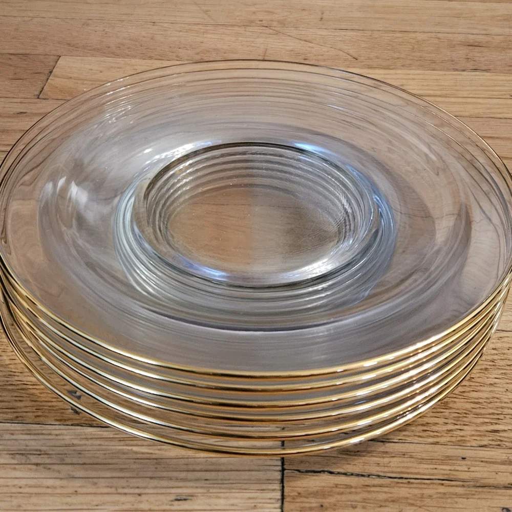 *Mansfield by Tiffin-Franciscan  Luncheon Plates w/24k Gold Trim Set Of 6